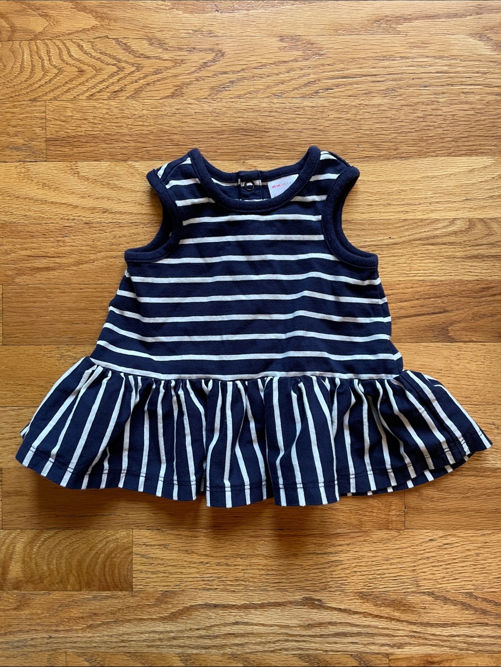 Hanna Andersson Navy & White Striped Peplum Tank
